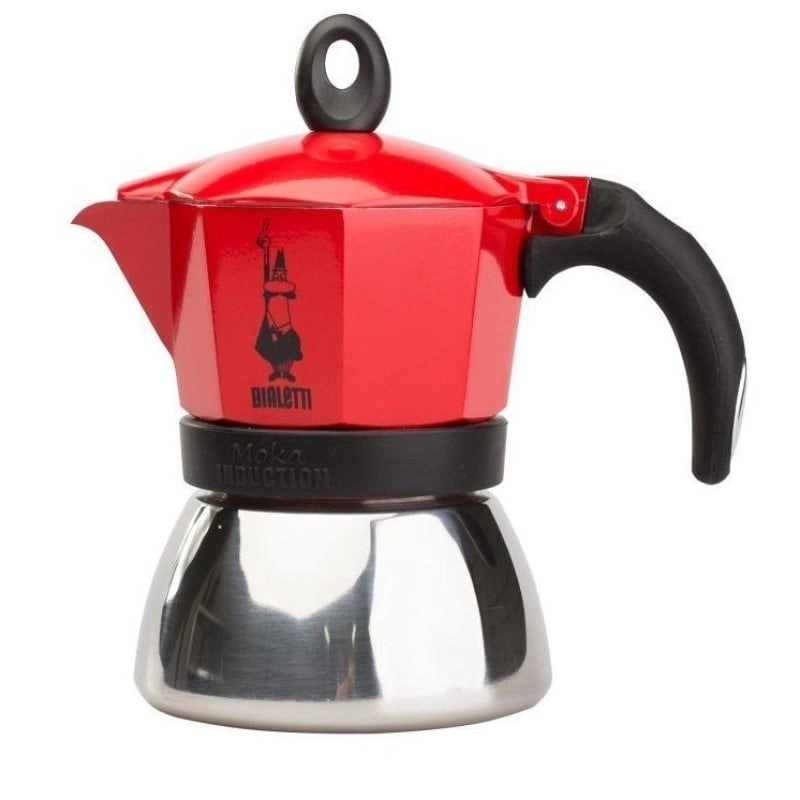 Bialetti Moka induction Mokka-Kanne 0,1 l Rot, Silber