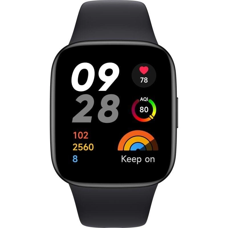 Xiaomi Redmi Watch 3 Bluetooth GPS 42mm AMOLED Schwarz Einheitsgröße 5ATM SpO2 Herzfrequenz Schlaf