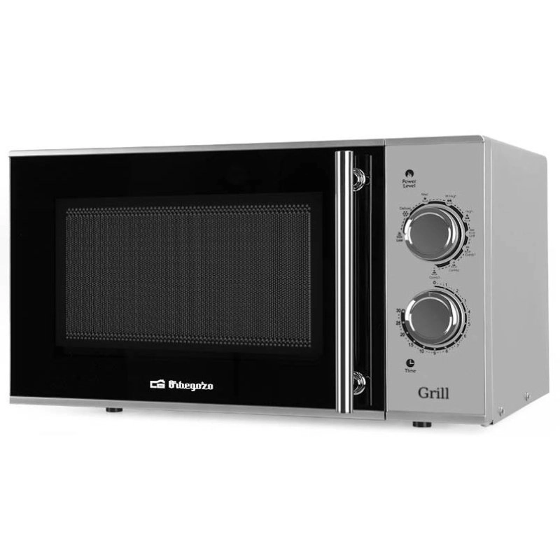 Orbegozo MIG 2321 Mikrowelle mit Grill, 23 l, 900 W, Edelstahl