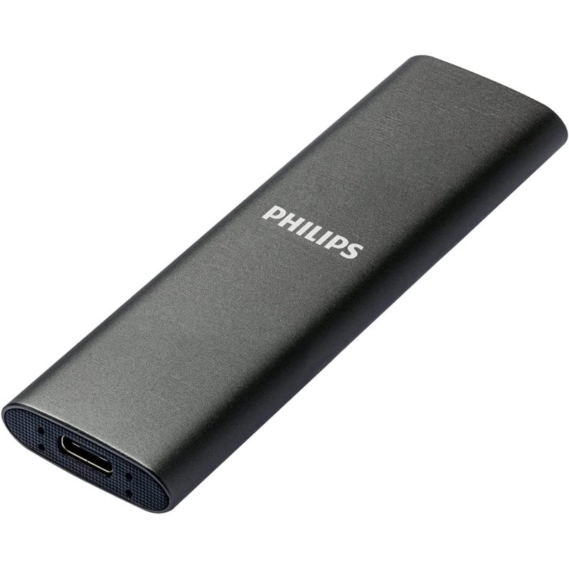 Philips FM50SS030P Externe SSD 500 GB USB-C Graues Aluminium