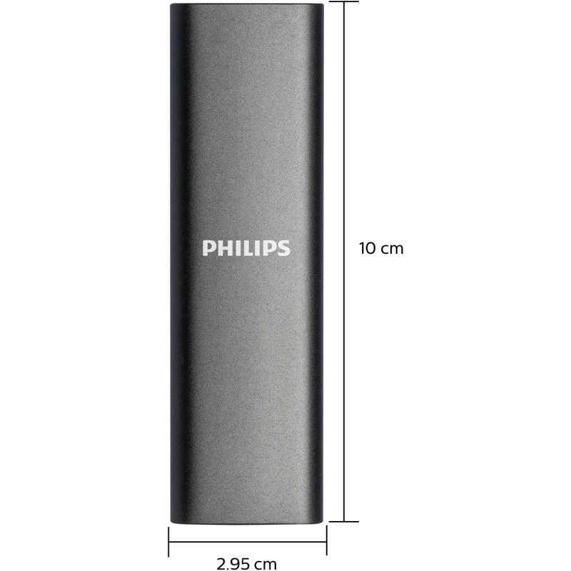 Philips FM50SS030P Externe SSD 500 GB USB-C Graues Aluminium