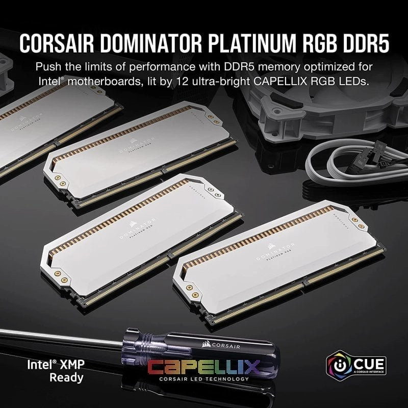 Corsair Dominator Platinum RGB DDR5 6200 MHz 32 GB 2 x 16 GB CL36 Weiß
