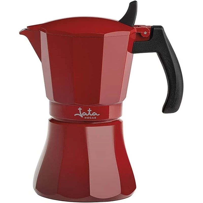 Jata HCAF2009 Italienische Induktionskaffeemaschine, 9 Tassen, Rot