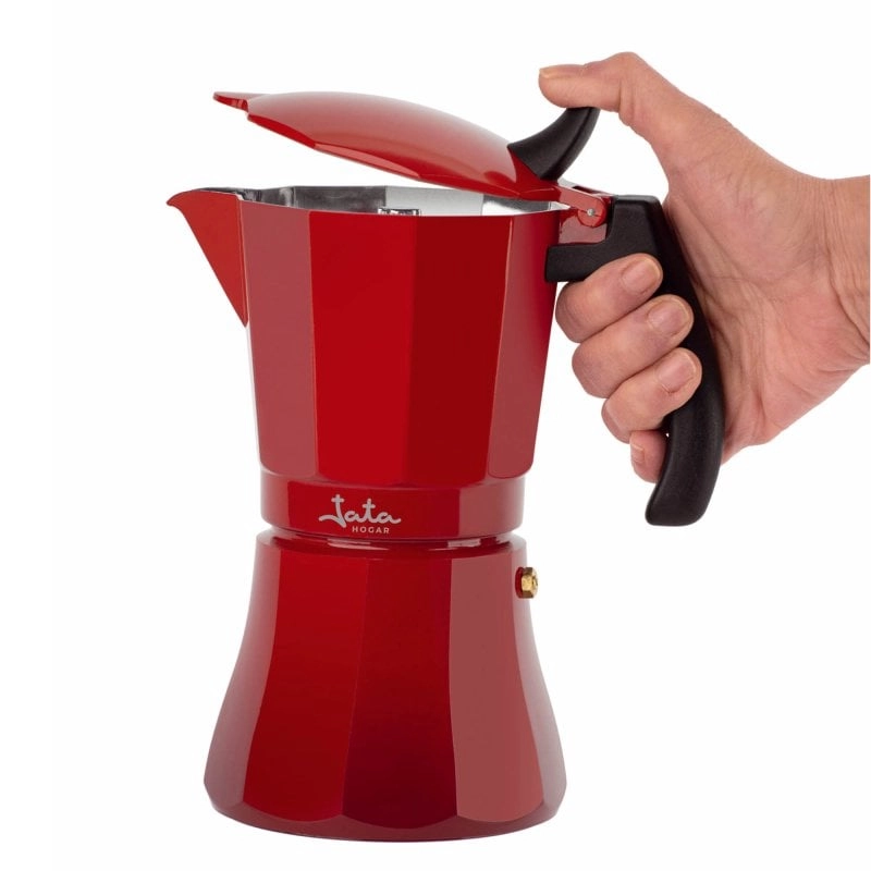 Jata HCAF2006 Italienische Induktionskaffeemaschine, 6 Tassen, Rot