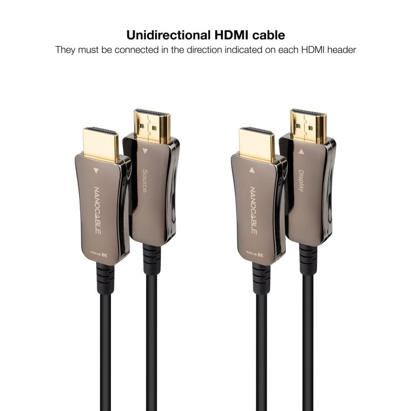 Nanocable HDMI-Kabel 2.1 AOC 8K Stecker/Stecker 10 m Schwarz