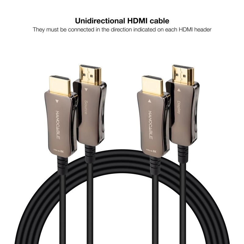 Nanocable HDMI-Kabel 2.1 AOC 8K Stecker/Stecker 100 m Schwarz