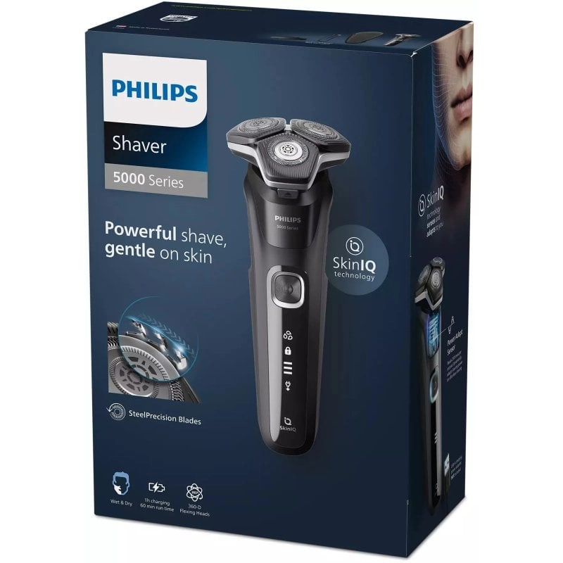 Philips SHAVER Series 5000 S5898/35 Herrenrasierapparat Rotationstrasierer Trimmer Schwarz