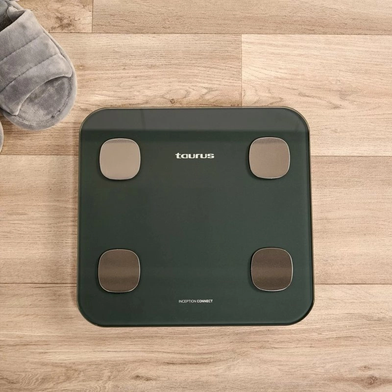 Taurus Inception Connect Intelligente Personenwaage aus gehärtetem Glas, Schwarz