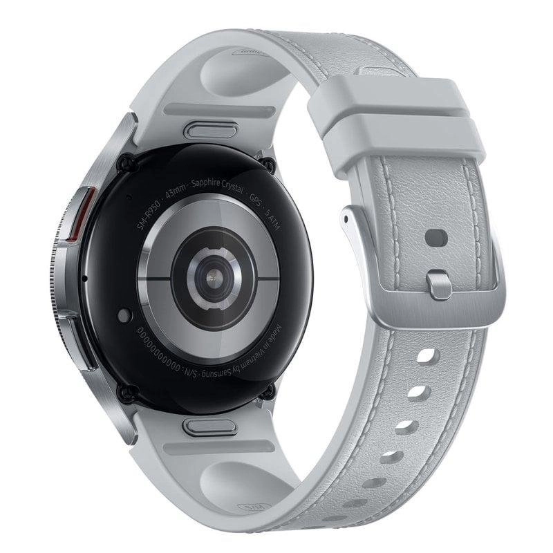 Samsung Galaxy Watch6 Classic Bluetooth GPS NFC 43mm Super AMOLED Silber Wasserfest IP68 5 ATM
