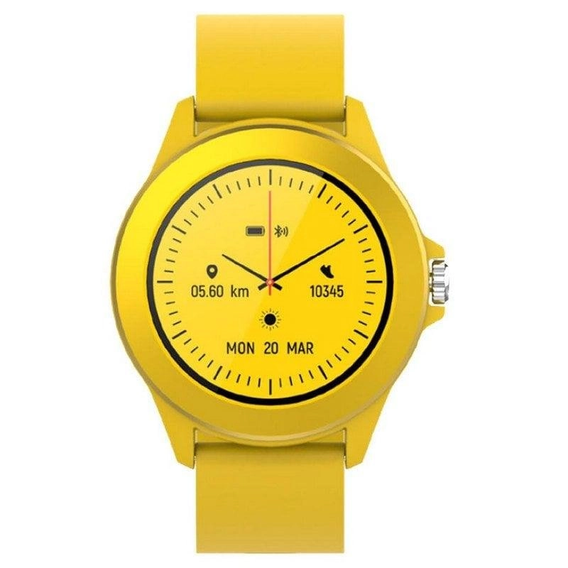 Forever Colorum CW-300 Bluetooth 43mm IPS Gelb S/M IP68 Herzfrequenz Schlafmonitor