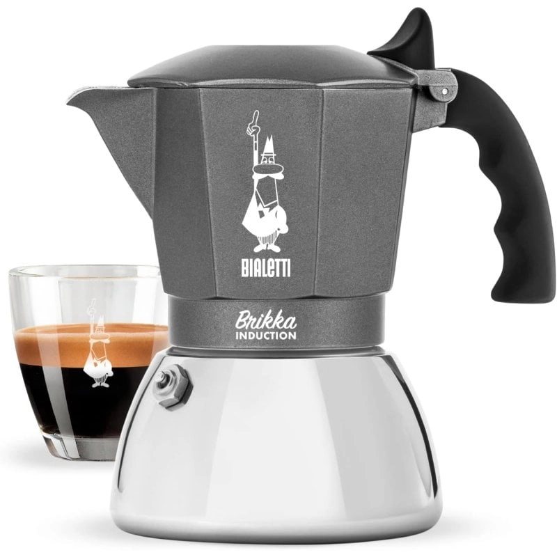 Bialetti Brikka Induktion Italienische Kaffeemaschine 4 Tassen Schwarz/Edelstahl