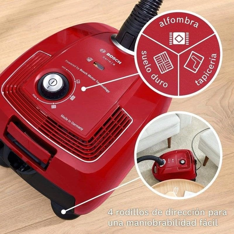 Staubsauger mit Beutel Bosch Serie 4 BGB38RD2 600W 4L Hygienefilter