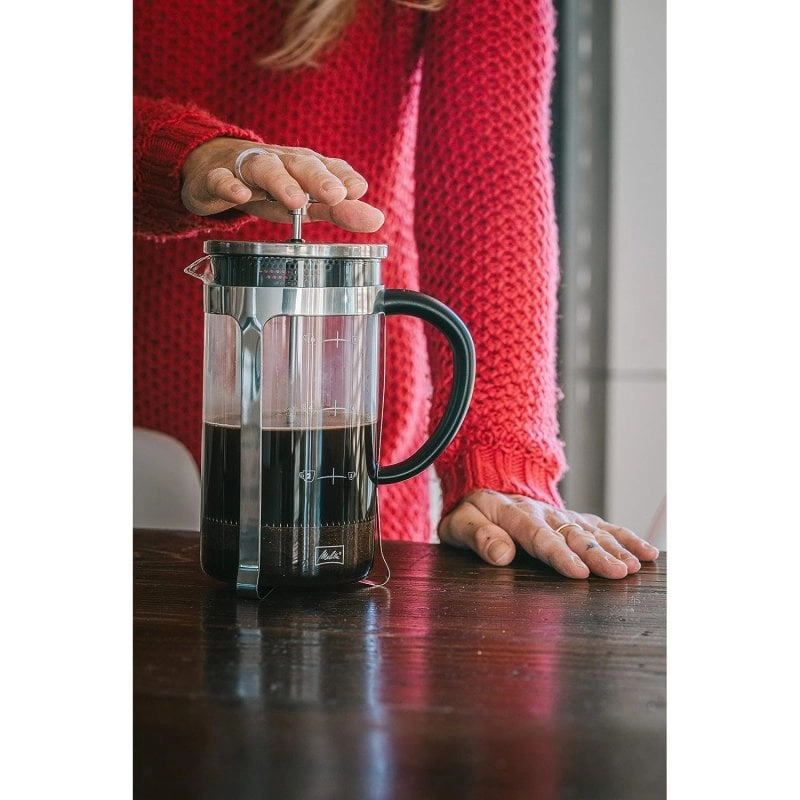 Melitta French Press Premium Französische Presse Schwarz, Edelstahl, Transparent