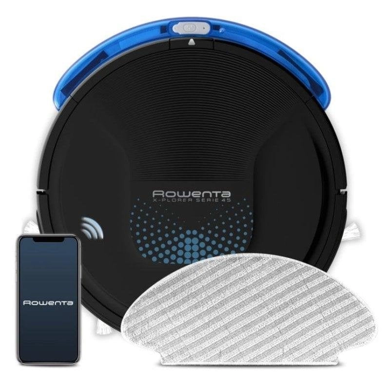 Saugroboter mit Wischfunktion Rowenta X-Plorer Serie 45 RR8275 Navigationsklasse Sensor 70 dB 150 Min
