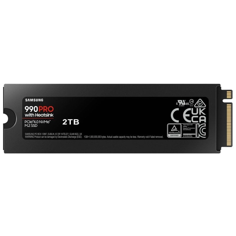 Samsung 990 PRO 2 TB SSD PCIe 4.0 NVMe M.2 mit Kühlkörper