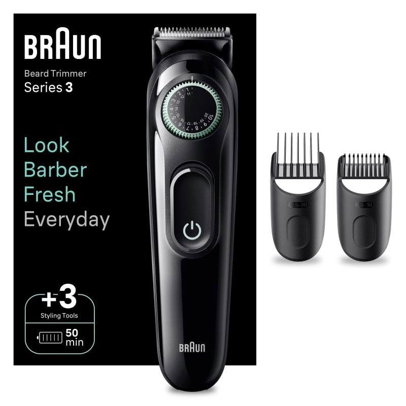 Braun BeardTrimmer 3 BT3411 Schwarzer kabelloser Bartschneider
