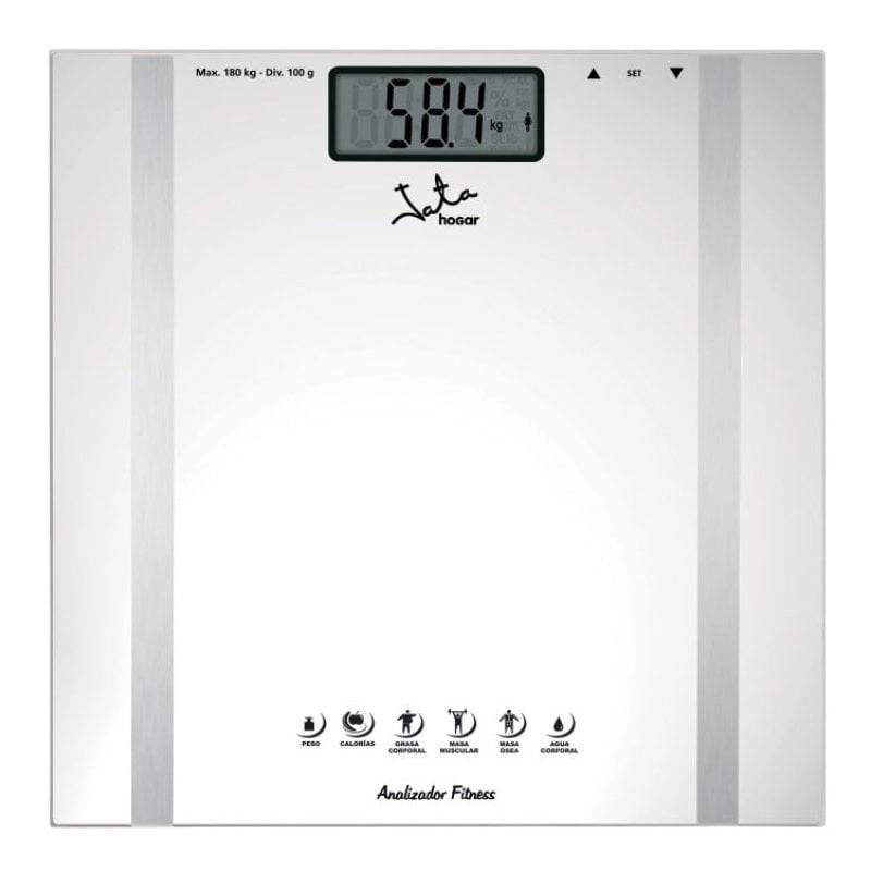 Jata Hogar 532 Digitale Badezimmer-Körperanalysewaage, max. 180Kg Weiß