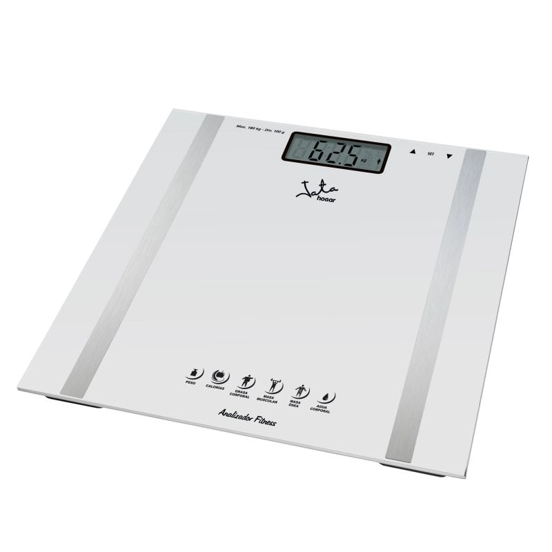 Jata Hogar 532 Digitale Badezimmer-Körperanalysewaage, max. 180Kg Weiß