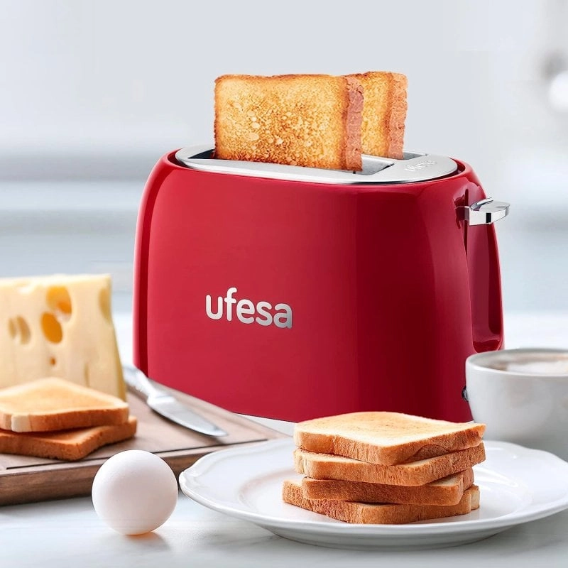 Ufesa Classic Pinup Retro-Toaster, 7 Röststufen, 850 W, rot
