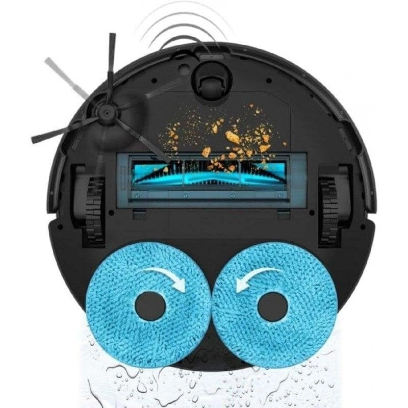 Saugroboter mit Wischfunktion Cecotec Conga 11090 Spin Revolution Home&Wash Mit Absaugstation Navigationsklasse Laser 5.000 Pa Sprachsteuerung Für Haustiere