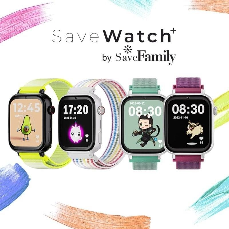 SaveFamily Savewatch Plus 4G GPS 24,5mm FullHD Lila Wasserdicht IP67 Face Unlock Kindersmartwatch