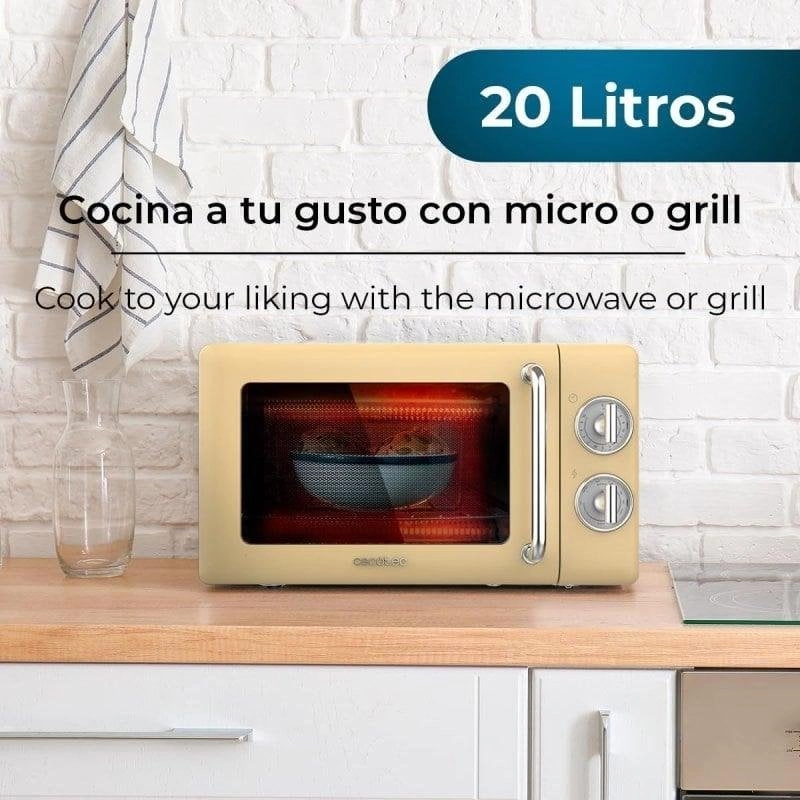 Mikrowelle Cecotec 01708 20L 700W mit Grill Retro Design und Auftaufunktion