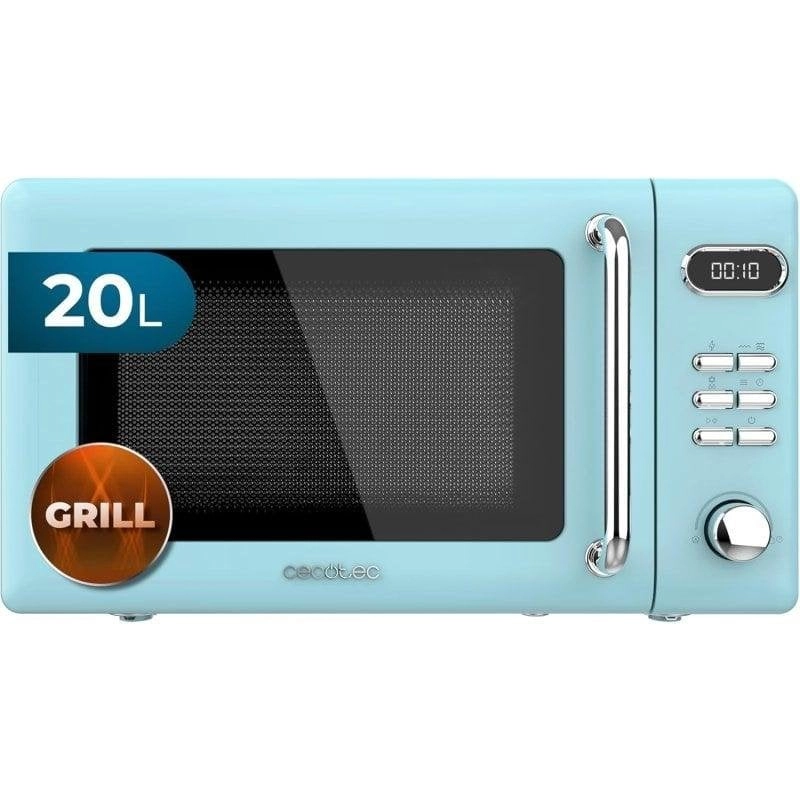 Mikrowelle Cecotec ProClean 3110 Retro Blue 20L 700W mit Grill und Auftaufunktion
