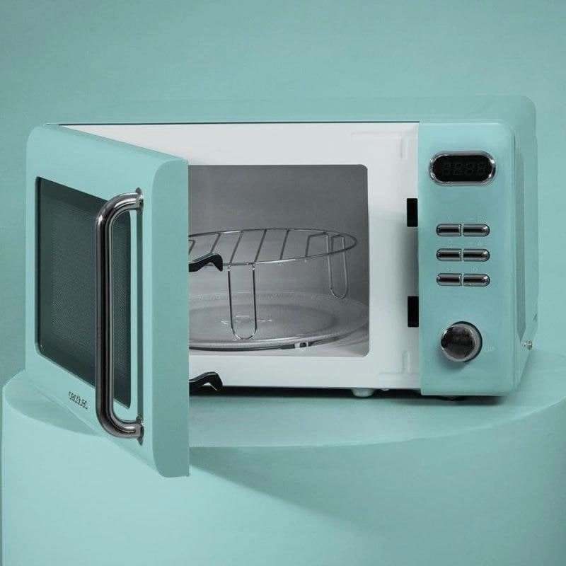 Mikrowelle Cecotec ProClean 3110 Retro Blue 20L 700W mit Grill und Auftaufunktion