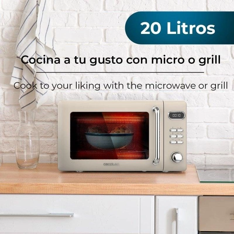 Mikrowelle Cecotec 01714 20L 700W mit Grill 8 Automatikprogramme Beige