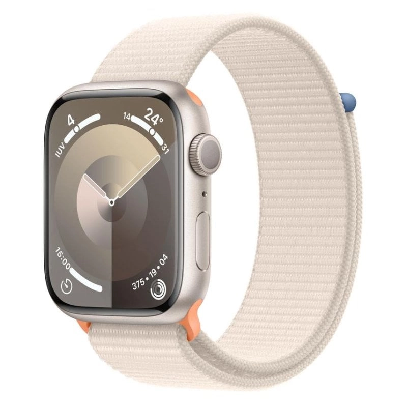 Apple Watch Series 9 GPS NFC 45mm Retina OLED Beige M Wasserdicht IP6X SpO2 Pulsmessung