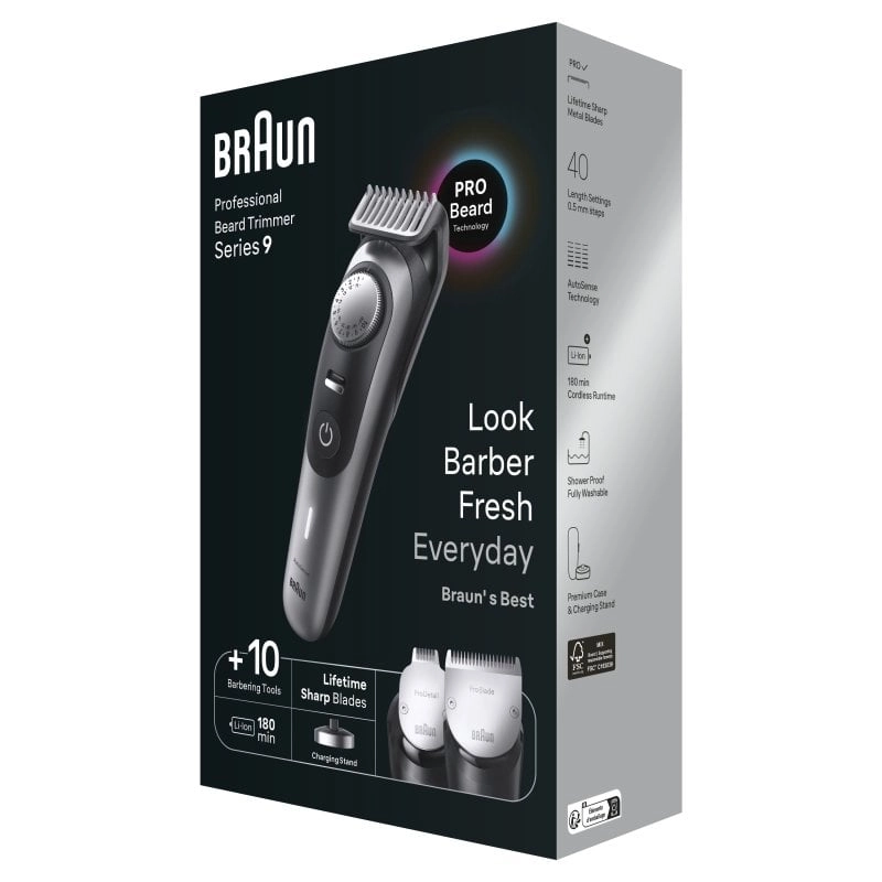 Braun BeardTrimmer BT9420 Kabelloser Bartschneider Schwarz