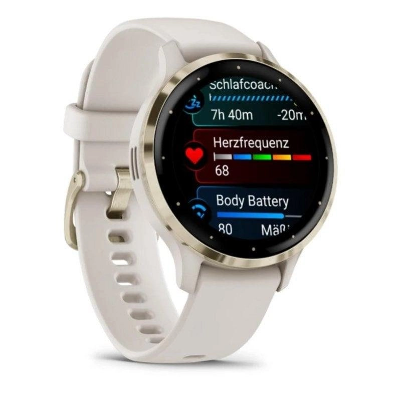 Garmin Venu 3S Bluetooth GPS NFC 41mm AMOLED Gold Ivory M Wasserfest 5ATM SpO2 Schlaftracking