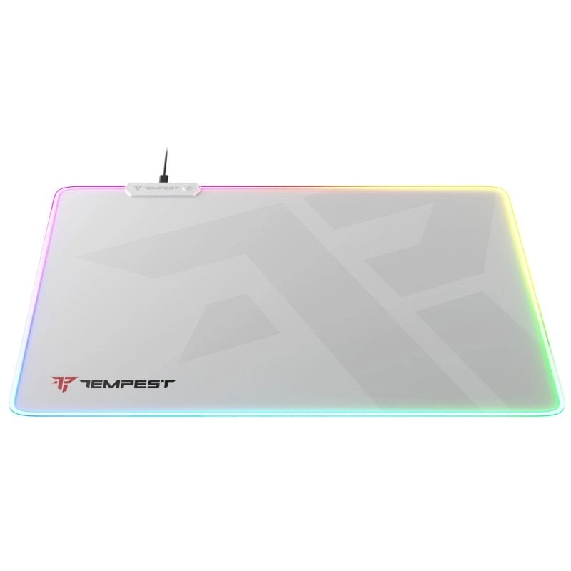 Tempest Mousepad RGB 46x36cm 4mm Weiß Gaming-Mauspad