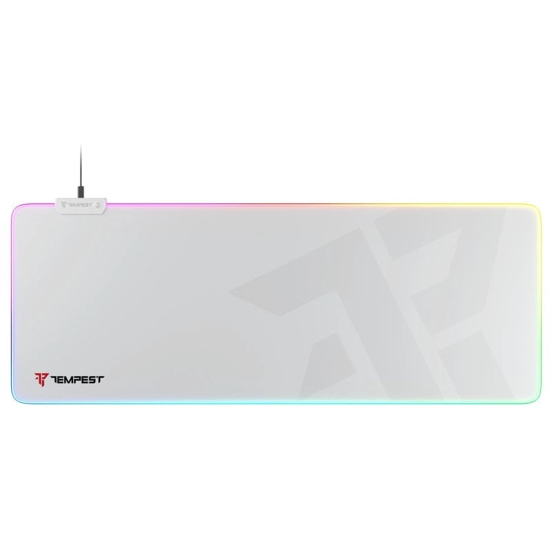 Tempest Mousepad RGB 80x30cm 3mm erweiterte Gaming-Matte Weiß