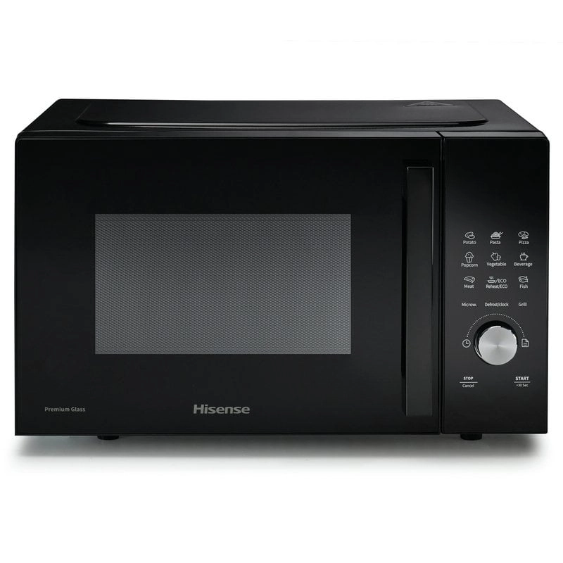 Hisense H23MOBSD1HG Mikrowelle mit Grill, 23 l, 800 W, Schwarz
