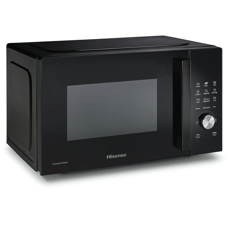 Hisense H23MOBSD1HG Mikrowelle mit Grill, 23 l, 800 W, Schwarz