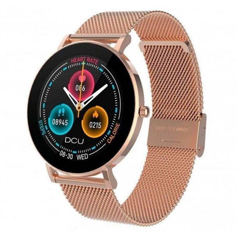DCU Boulevard Bluetooth 43mm AMOLED Roségold IP68 SpO2 Herzfrequenz Schlafüberwachung