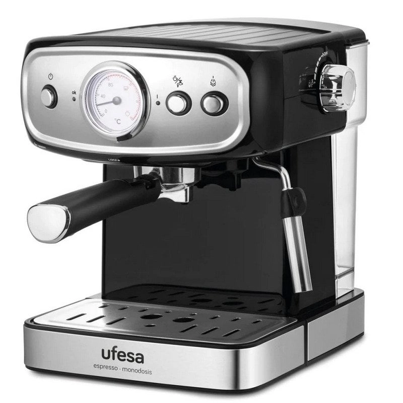 Ufesa Brescia CE7244 Espressomaschine, 20 Riegel, Schwarz/Edelstahl