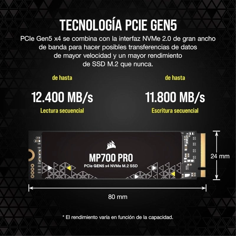 Corsair MP700 Pro 2 TB SSD NVMe 2.0 M.2 PCIe Gen5 x4