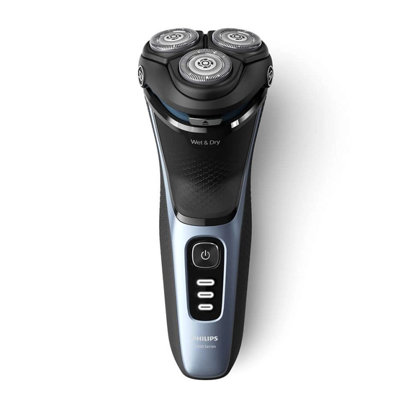 Philips S3243/12 Herrenrasierapparat Rotationstrasierer Trimmer Schwarz, Blau