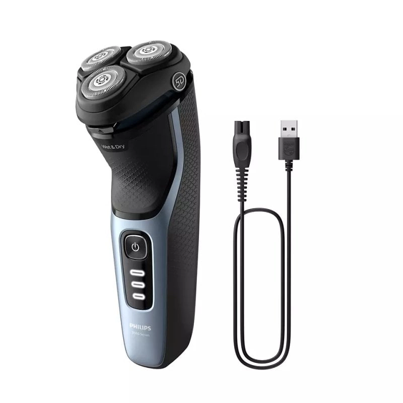 Philips S3243/12 Herrenrasierapparat Rotationstrasierer Trimmer Schwarz, Blau