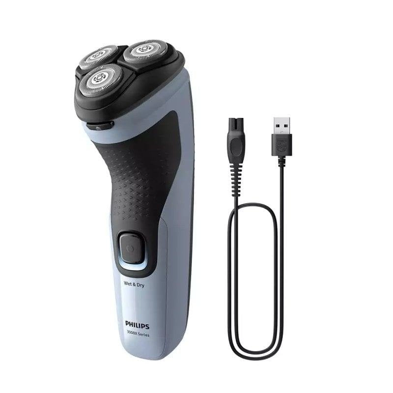Philips X3003/00 Herrenrasierapparat Rotationstrasierer Trimmer Schwarz, Blau