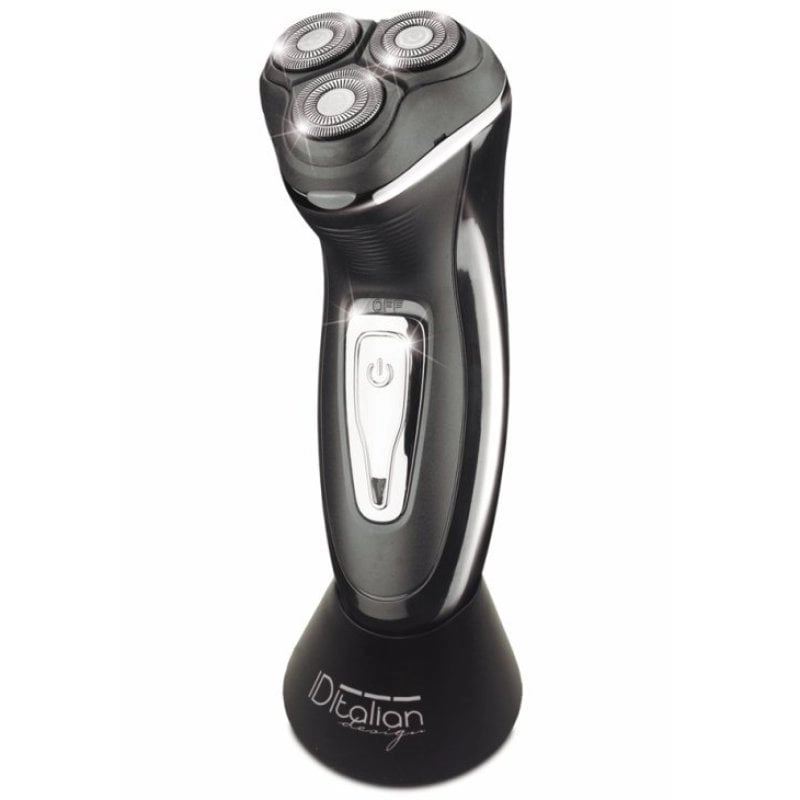 PostQuam IDESH312A Herrenrasierapparat Rotationstrasierer Trimmer Schwarz, Blau, Chrom