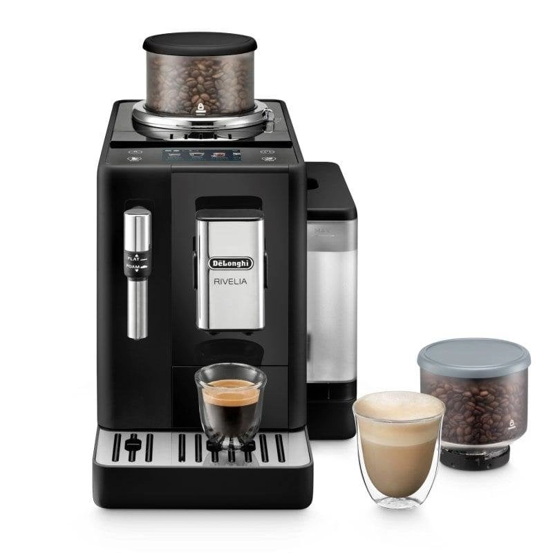 DeLonghi Rivelia Kaffeevollautomat mit Mahlwerk, 19 Riegel, schwarz