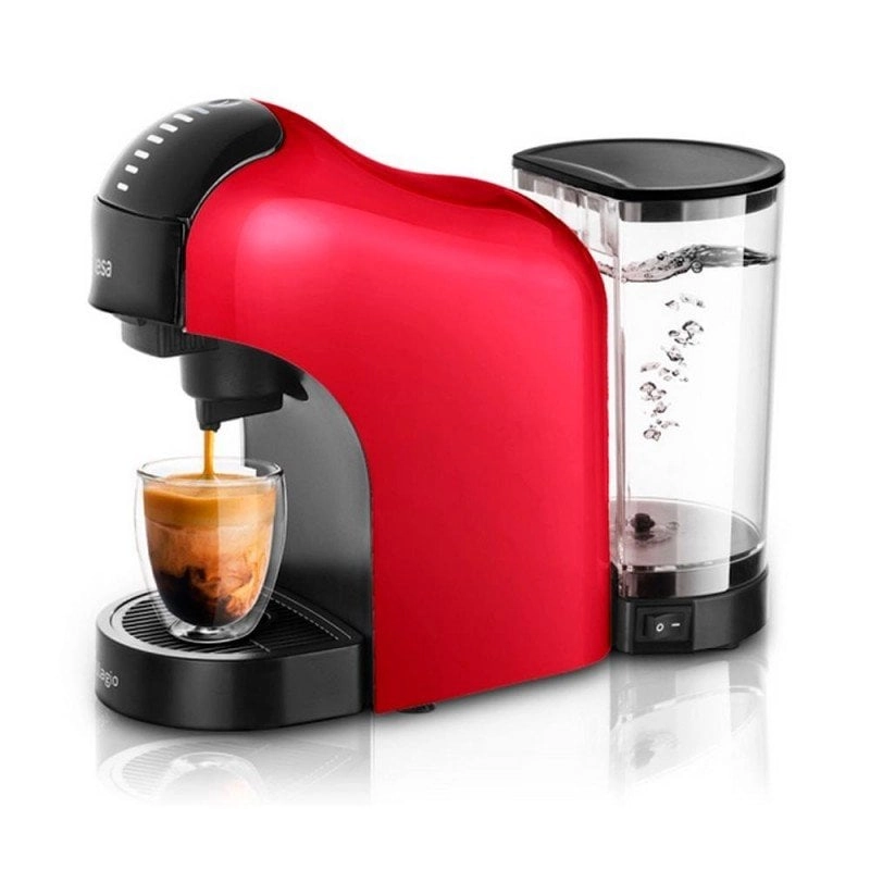 Ufesa Bellagio Multi-Kapsel-Kaffeemaschine, kompatibel mit Nespresso/Dolce Gusto, rot