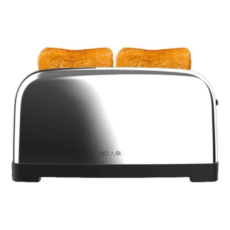 Tostadora Cecotec Toastin' time 1500 Inox 2 lange Schlitze Edelstahl 1500 W Brötchenaufsatz