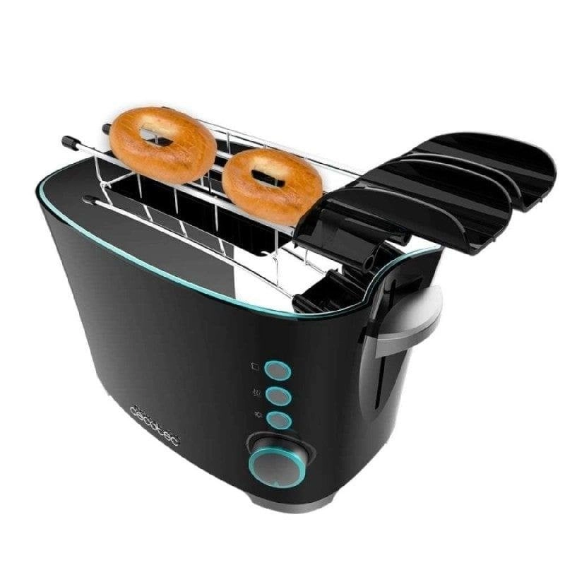 Toaster Cecotec Toast&Taste Double B 2 Scheiben 650W Edelstahl Schwarz breite Schlitze