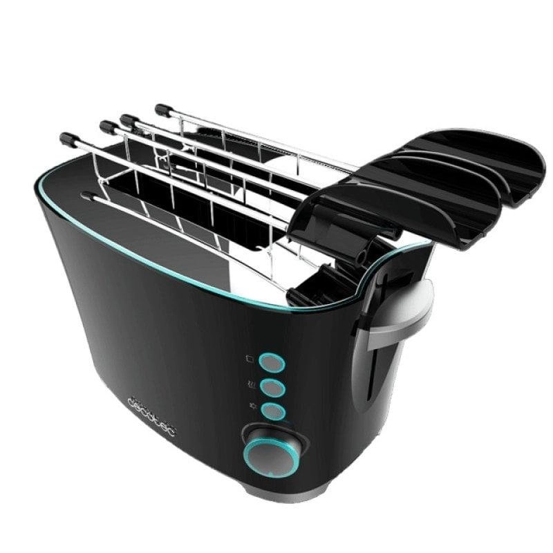Toaster Cecotec Toast&Taste Double B 2 Scheiben 650W Edelstahl Schwarz breite Schlitze