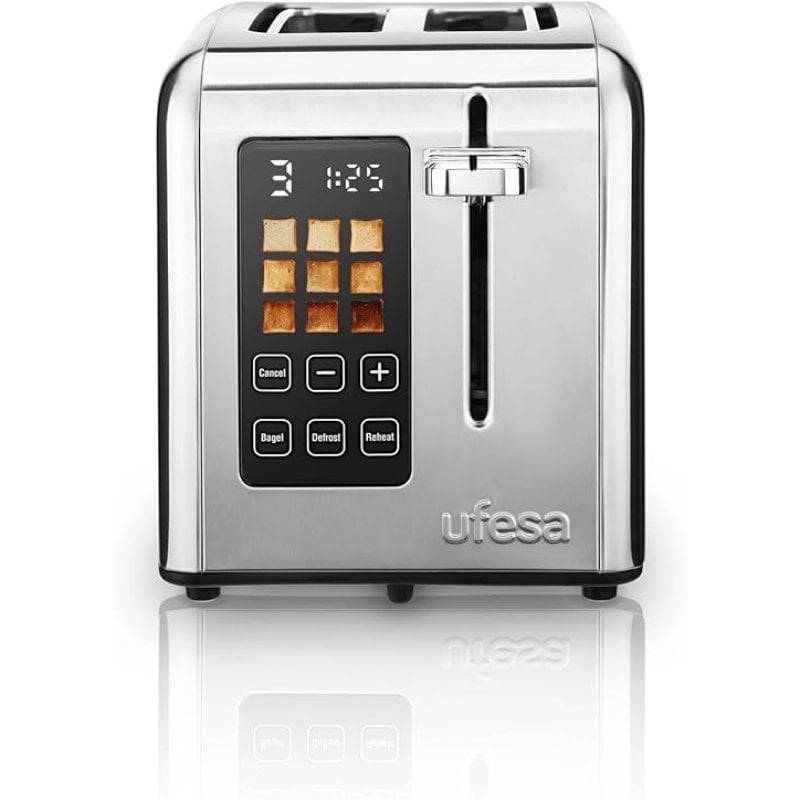 Ufesa 71305557 Toaster, 2 kurze Scheiben, 950 W, Edelstahl