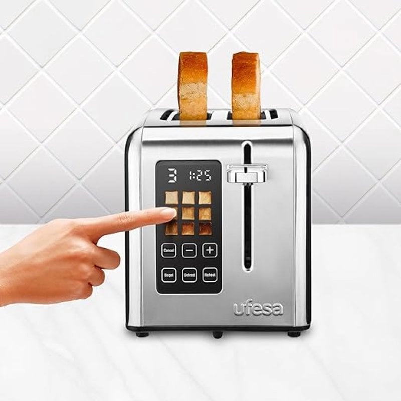 Ufesa 71305557 Toaster, 2 kurze Scheiben, 950 W, Edelstahl